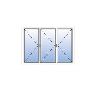 Fenêtre PVC 3 Vantaux VEKA (seul à gauche) Blanc, Gris, Beige ou Chêne Doré Ouvrants à la Française Sur Mesure