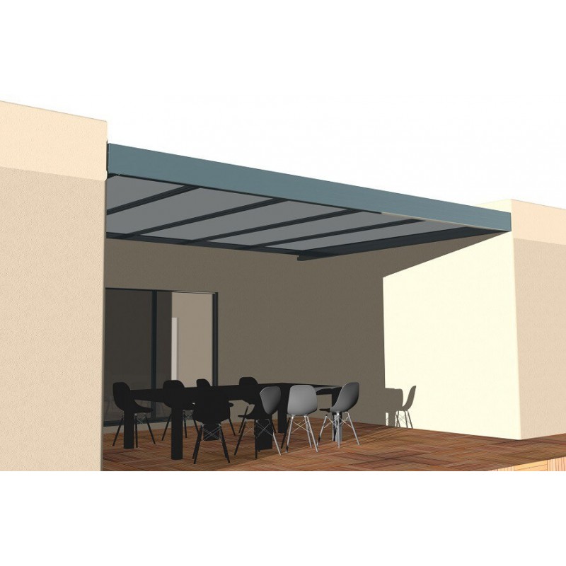 Structure Seule Pergola Aluminium Toit Plat H3 Entre Murs (Armature Sans Plaque) Sur Mesure