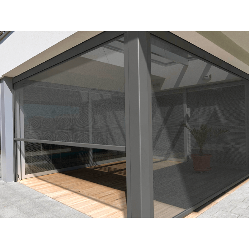 Moustiquaire ZIP Coffre 85 Manuelle Verticale Extérieur pour Pergola & Véranda Sur Mesure