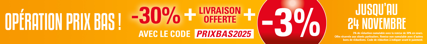Promotion -3% Supplémentaire avec le code PRIXBAS2025