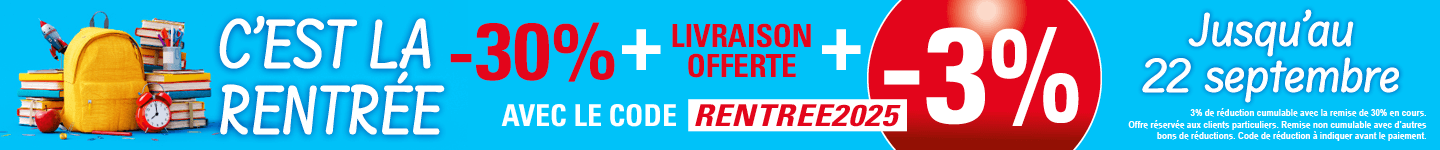 Promotion -3% Supplémentaire avec le code RENTREE2025