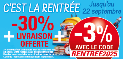 Promotion -3% Supplémentaire avec le code RENTREE2025