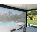 Store Screen Coffre 105 Micro-Perforé PVC Dickson Vertical Extérieur Motorisé pour Pergola & Véranda Sur Mesure