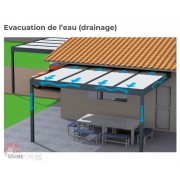 Structure Seule Carport Toit Plat Aluminium Auto-Portée (pour toiture polycarbonate, panneau sandwich, solaire photovoltaique)