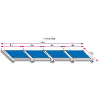Store de Toit Toile Micro-Perforée PVC Dickson Extérieur 4 Modules Motorisés pour Véranda & Pergola Sur Mesure