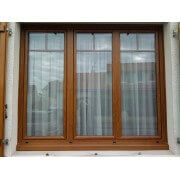 Fenêtre PVC 3 vantaux chêne doré