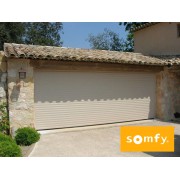 Porte de garage enroulable SOMFY 4x2 beige