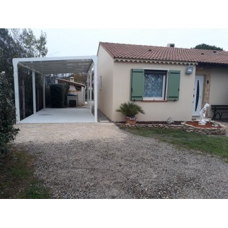 Carport Aluminium autoporté toit panneau sandwich 6x3