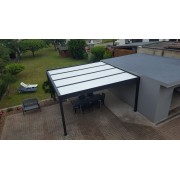 Structure Seule Carport Toit Plat Aluminium Auto-Portée (pour toiture polycarbonate, panneau sandwich, solaire photovoltaique)