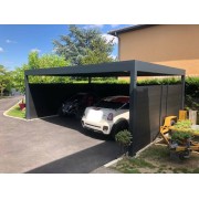 Structure Seule Carport Toit Plat Aluminium Auto-Portée (pour toiture polycarbonate, panneau sandwich, solaire photovoltaique)