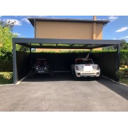 Structure Seule Carport Toit Plat Aluminium Auto-Portée (pour toiture polycarbonate, panneau sandwich, solaire photovoltaique)