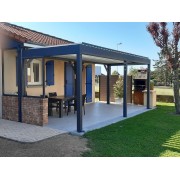 Pergola bioclimatique H3 + toit plat H3 panneaux sandwich