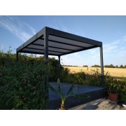 Structure Seule Pergola Toit Plat Aluminium Auto-Portée (pour toiture polycarbonate, panneau sandwich, solaire photovoltaique)
