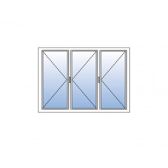 Fenêtre PVC 3 Vantaux VEKA (Seul à Droite) Blanc, Gris, Beige ou Chêne Doré Ouvrants à la Française Sur Mesure