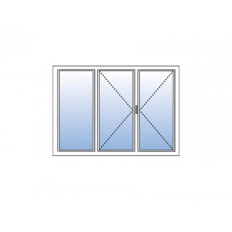 Fenêtre PVC 3 Vantaux VEKA (2 Ouvrants + 1 Fixe à gauche) Blanc, Gris, Beige ou Chêne Doré Ouverture à la Française Sur Mesure