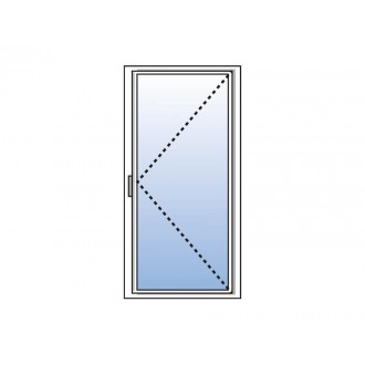 Porte Fenêtre PVC 1 Vantail VEKA Tirant Droit Blanc, Gris, Beige ou Chêne Doré Ouvrant à la Française Sur Mesure