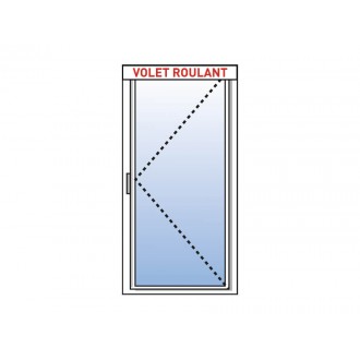 Porte Fenêtre PVC 1 Vantail VEKA Tirant Droit avec Volet Roulant Électrique (Moteur Somfy ou Simu) ou Manuel Intégré Sur Mesure