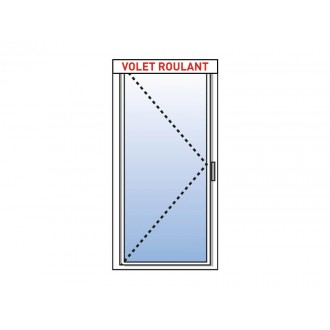Porte Fenêtre PVC 1 Vantail VEKA Tirant Gauche avec Volet Roulant Électrique (Moteur Somfy ou Simu) ou Manuel Intégré Sur Mesure
