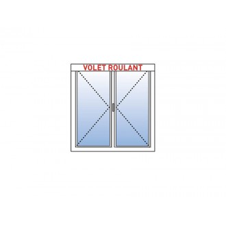Fenêtre Aluminium 2 Vantaux KAWNEER avec Volet Roulant Électrique (Moteur Somfy ou Simu) ou Manuel Intégré Sur Mesure