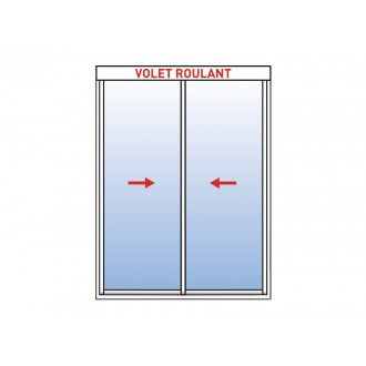 Baie Vitrée Coulissante Aluminium 2 Vantaux avec Volet Roulant Intégré