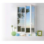 Fenêtre pvc 2 vantaux avec petits bois intégré blanc