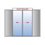 Baie à Galandage Aluminium 2 Vantaux Monorail avec Volet Roulant Intégré