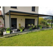 Pergola toile enroulable rouge