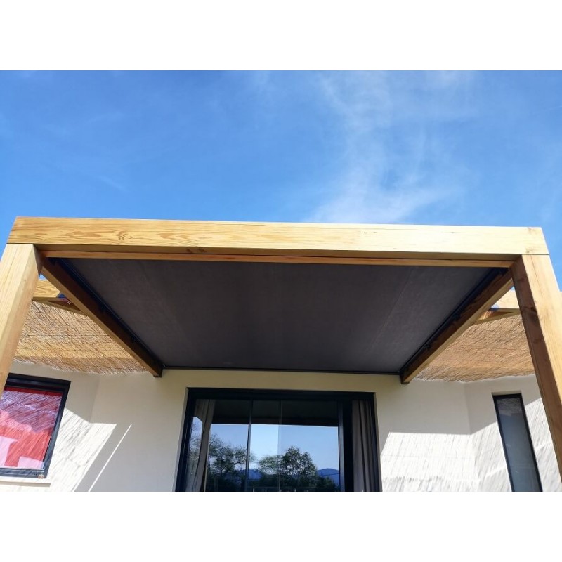 Pergola bois avec store de toit