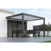 Pergola bioclimatique S3 8x3.5m lames parallèles sans visserie apparente