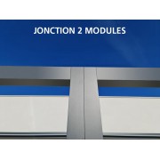 Jonction 2 modules pergola bioclimatique S3 4x3m lames parallèles adossée