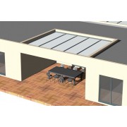 Structure Seule Pergola Toit Plat Aluminium Adossée (pour toiture polycarbonate, panneau sandwich, solaire photovoltaique, verre