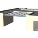 Structure Seule Carport Aluminium Toit Plat H3 Entre Murs (Armature Sans Plaque) Sur Mesure