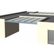 Structure Seule Carport Toit Plat Aluminium Adossée (pour toiture polycarbonate, panneau sandwich, solaire photovoltaique, verre