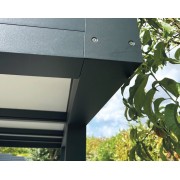 Structure Seule Pergola Toit Plat Aluminium Adossée (pour toiture polycarbonate, panneau sandwich, solaire photovoltaique, verre