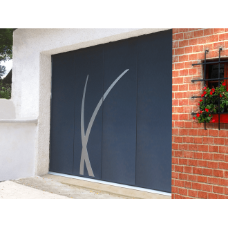 Porte de Garage Coulissante SOMMER Finition Décor Alunox Gris Anthracite 7016