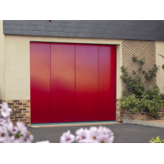Porte de Garage Coulissante Électrique Somfy Rouge 3004 Finition Lisse Sur Mesure