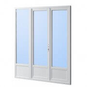 Porte fenêtre PVC 3 vantaux avec soubassement