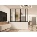 Verrière d'Intérieur Aluminium 7 Vitrages Dépolis Haut de Gamme Noir, Gris, Blanc et Nuancier Ral Sur Mesure Style Atelier