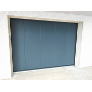 Porte de Garage Coulissante Électrique Sommer Gris Antracite Finition Lisse Rainure Haute