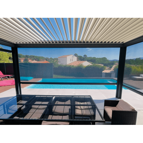 Moustiquaire De Terrasse 2,7 M Avec Porte à Zip - Pour Parasol, Protège Des Insectes, Stable Avec Base Remplissable D'eau