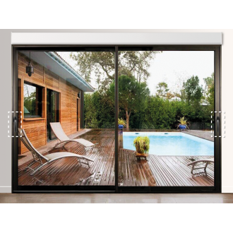 Baie Vitrée Coulissante Aluminium 2 Vantaux avec Volet Roulant Intégré