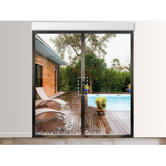 Porte-Fenêtre Aluminium 2 Vantaux (option Ferrage Invisible) avec Volet Roulant Intégré