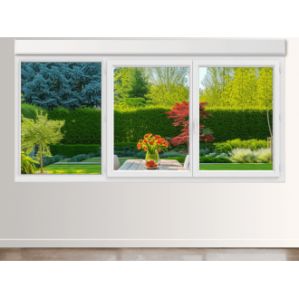 Fenêtre PVC 3 Vantaux (1 Fixe à Gauche) avec Volet Roulant Intégré