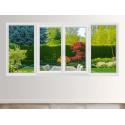 Fenêtre PVC 4 Vantaux VEKA (2 Ouvrants + 2 Fixes Latéraux) Blanc, Gris, Beige ou Chêne Doré Ouverture à la Française Sur Mesure