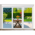 Porte Fenêtre PVC 3 Vantaux VEKA Ouvrants (seul à droite) avec Volet Roulant Motorisé ou Manuel Intégré Sur Mesure