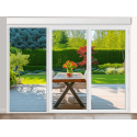 Porte Fenêtre PVC 3 Vantaux VEKA (2 Ouvrants + 1 Fixe à gauche) avec Volet Roulant Motorisé ou Manuel Intégré Sur Mesure