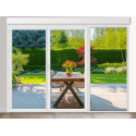 Porte Fenêtre PVC 3 Vantaux VEKA (2 Ouvrants + 1 Fixe à droite) avec Volet Roulant Motorisé ou Manuel Intégré Sur Mesure