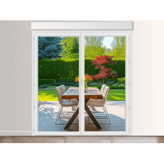 Porte-Fenêtre PVC 2 Vantaux avec Volet Roulant Intégré