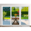 Porte Fenêtre PVC 3 Vantaux VEKA (seul à droite) Blanc, Gris, Beige, ou Chêne Doré Ouvrants à la Française Sur Mesure