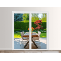 Porte Fenêtre PVC 2 Vantaux VEKA Blanc, Gris, Beige ou Chêne Doré Ouvrants à la Française Sur Mesure